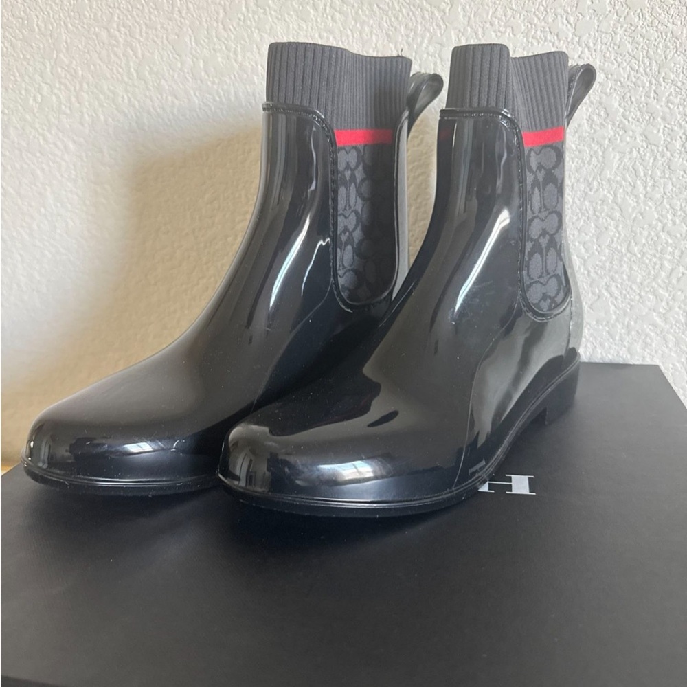 Coach Black and Red Sole Detail